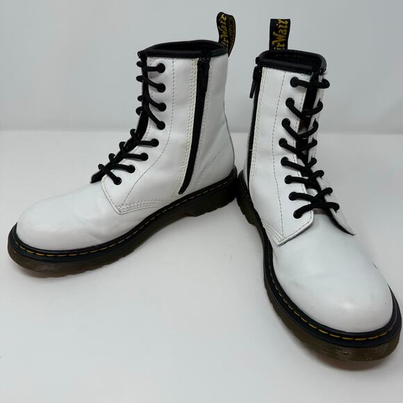 Dr Marten Boots Women's Size 6 White Eight Eye 1460 Combat Boots Preppy Moto - Picture 11 of 13